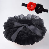 Baby girl tutu skirt 2pcs tulle lace bloomers Newborn infant outfits  Mauv headband flower set Baby mesh bloomer