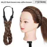 S-noilite Bohemian Plaited Headband Synthetic Braids Hair With Adjustable Belt Hairpiece Hair For Woman Hair Style Accessories