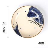 FANCITY Japanese Underglaze Hand-painted 7-inch Ceramic Household Ramen Bowl Soup Bowl Commercial Restaurant Noodle Bowl Large