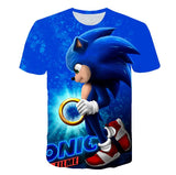 Summer Boys Cartoon Sonic hedgehog t shirt Blue 3D Printed Girls Streetwear Children Kids Clothes Baby Funny Tshirt O-Neck