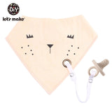 Let's Make Baby Stuff Bibs & Burp Cloths 1pc Cotton Bib Cartoon Silicone Teether BPA Free Baby Things Feeding Baberos Burp Cloth