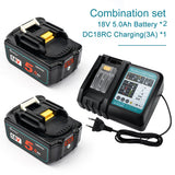 Waitley BL1850 18V 5.0Ah Replacement Battery for Makita Power Tool 5000mah BL1840 BL1860 Battery with LED Power Display 18 v 5A