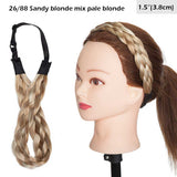 S-noilite Bohemian Plaited Headband Synthetic Braids Hair With Adjustable Belt Hairpiece Hair For Woman Hair Style Accessories
