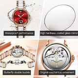 OLEVS Women's Automatic Watch Ceramic Steel Strap Waterproof Mechanical Watches Brand Luxury Ladies Wrist Watch Relogio Feminino