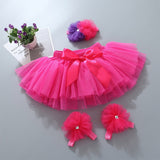 Baby girl tutu skirt 2pcs tulle lace bloomers Newborn infant outfits  Mauv headband flower set Baby mesh bloomer
