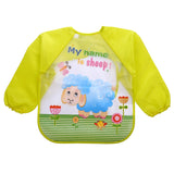Baby Bandana Bibs Cute Cartoon Bibs Waterproof Infant Eating Children Drawing Long Sleeve Apron Baby Self Feeding Bib