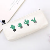 Cute Kawaii Canvas Pencil Case High Capacity Pen Bags Cute Letter Pencil Bags For Girls Gift School Supplies Korean Stationery