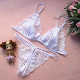 Women Lingerie Underwear Set Sexy Lace Transparent Bra G-String  H9