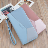 Geometric Luxury Brand Leather Wallets Women Long Zipper Coin Purses Tassel Design Clutch Wallet Female Money Credit Card Holder