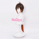 Genshin Impact Zhongli Cosplay 90cm Long Christmas Brown Orange Wig Cosplay Anime Wigs Heat Resistant Synthetic Wigs Halloween