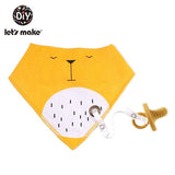 Let's Make Baby Stuff Bibs & Burp Cloths 1pc Cotton Bib Cartoon Silicone Teether BPA Free Baby Things Feeding Baberos Burp Cloth