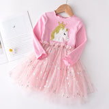 Bear Leader Girls Clothes Long Sleeves Cartoon Embroidery Female Children's Dresses