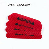 4Pcs/set Car Door Stickers Universal Safety Warning Mark OPEN High Reflective Tape Motorcycle Bike Helmet Sticker