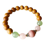 Sandalwood, Aventurine, Rose Quartz & Rhodonite Sterling Silver