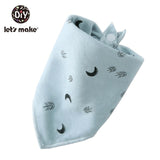 Let's Make Baby Stuff Bibs & Burp Cloths 1pc Cotton Bib Cartoon Silicone Teether BPA Free Baby Things Feeding Baberos Burp Cloth