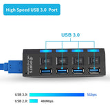 USB 3.0 HUB 2.0 HUB Multi USB Splitter 4/7 Port Expander Multiple USB 3 Hab Use Power Adapter USB3.0 Hub with Switch For PC