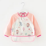 Baby Bandana Bibs Cute Cartoon Bibs Waterproof Infant Eating Children Drawing Long Sleeve Apron Baby Self Feeding Bib