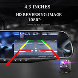 HD 1080P Car Dvr Mirror Video Recorder 2 Lenns Loop Recording With Parking Video 250mAh Built-in Battery Car Camera