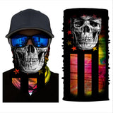 3D Skull Skeleton Balaclava Seamless Motorcycle Neck Face Shield Mask Scarf Bicycle Hunting Outdoor Anti-UV Bandana Headband