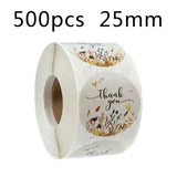 500pcs/roll  Thank You Stickers Handmade Sticker Circle Stationery thank you for your order  Seal Labels thank you sticker