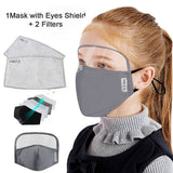 Child Dustproof Outdoor Face Protective Face Mask with Eyes Shield + 2 Filters Face Mascarillas Cosplay Costume Accessories