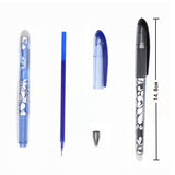 Erasable Pen Set 0.5mm Blue Black Color Ink Writing Gel Pens Washable handle for School Office Stationery Supplies