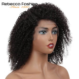 Rebecca Lace Front Short Afro Pre Plucked Knots Bob Wigs