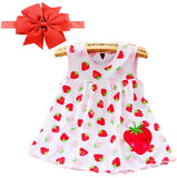 New Baby Dresses Pattern Print Lemon Cartoon Birthday Dress Female Baby Summer Clothes Kids Girl Clothes