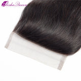 Brazilian Human Hair Closure 4*4 Lace Closure Body Wave swiss Lace Closure 8-20 Inch Free/Middle Part Non Remy Hair Weaving