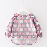 Baby Bandana Bibs Cute Cartoon Bibs Waterproof Infant Eating Children Drawing Long Sleeve Apron Baby Self Feeding Bib