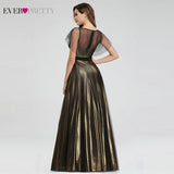 Ever-Pretty Elegant Long A-Line Off Shoulder Floral Print Chiffon