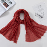 Muslim Women Crinkle Hijab Scarf Soft Solid Cotton Head ScarvesTurban Shawls and Wraps hijab femme musulman kopftuch