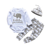 3 Pcs Newborn Baby Boys Clothes Set Cloud Print Cotton Long Sleeve T-Shirt+Casual Solid Color Pant+Hat Infant Clothing Outfits