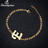 A-Z Letter Jewelry Personalize Initial Bracelets Bangles for Women Stainless Steel Alphabet Charm Bracelet Name Bijoux Pulseiras