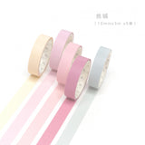 5pcs/lot Decorative Washi Tape Diy Rainbow Sticker Masking Paper Set For Diy Crafts Planners Scrapbooks Bullet Journals Cards