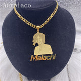 AurolaCo Custom Photo Necklace Name Pendent For Women Custom Personal Photo Picture Portrait Nameplate Pendent For Gifts