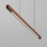 Nordic Wood Pendant Lights LED Modern Pendant Lamps for Dining Living Room Kitchen Office Shop Bar Cafe Long Strip Hanging Lamp