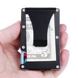 Gemeer Carbon Fiber Credit Card Holder RFID Non-scan Metal Wallet Purse Male Business Card Holder Carteira Masculina Billetera