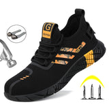 Breathable Men's Safety Shoes Boots With Steel Toe Cap Casual Men's Boots Work Indestructible Shoes Puncture-Proof Work Sneakers