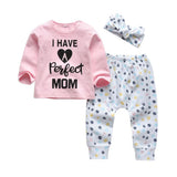 3Pcs Newborn Baby Girls Clothes Set Letter You Make Me Smile Long Sleeve Tops Casual Pants and Headband Infant Clothing Outfits