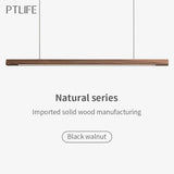 Nordic Wood Pendant Lights LED Modern Pendant Lamps for Dining Living Room Kitchen Office Shop Bar Cafe Long Strip Hanging Lamp