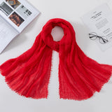 Muslim Women Crinkle Hijab Scarf Soft Solid Cotton Head ScarvesTurban Shawls and Wraps hijab femme musulman kopftuch