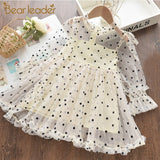Bear Leader Girls Clothes Long Sleeves Cartoon Embroidery Female Children's Dresses