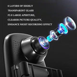 HD 1080P Car Dvr Mirror Video Recorder 2 Lenns Loop Recording With Parking Video 250mAh Built-in Battery Car Camera