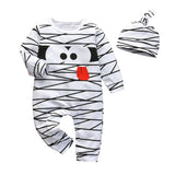 Newborn Infant Baby Boys Romper Clothes Cotton Cute Cartoon Print Long Sleeve Jumpsuit+Hat 2 Pcs Toddler Baby Clothes Outfits