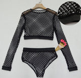 HOT Sexy Fishnet Babydoll Cosplay Nightgown crochet plus size lingerie dress bodysuit Corsets products Sleepwear+Hot pants W133