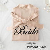 Summer Lace Sleepwear for Bride & Bridesmaid Wedding Robe Gown Solid Embroidery Kimono Bathrobe