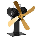 Home 4 Blades Quiet Fireplace Fan Heating Furnace