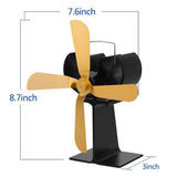 Home 4 Blades Quiet Fireplace Fan Heating Furnace