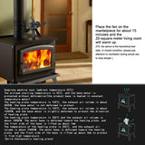Home 4 Blades Quiet Fireplace Fan Heating Furnace